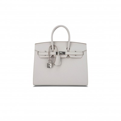 HERMES MASTER BIRKIN 35 EPSOM LEATHER PEARL GREY SILVER BUCKLE LUXURY BAG 205239520901 (35*28*18cm)